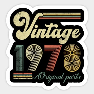Vintage 1978 46th Birthday Gift Men Women 46 Years Old Sticker